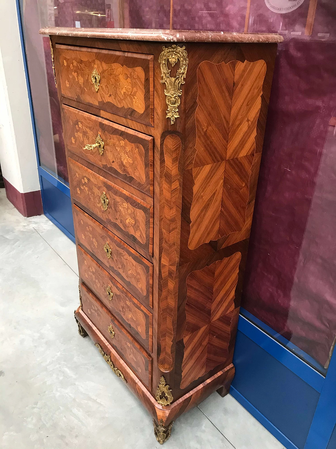 Secretaire paved and inlaid with bronzes, Napoleon III, 19th century 1163441