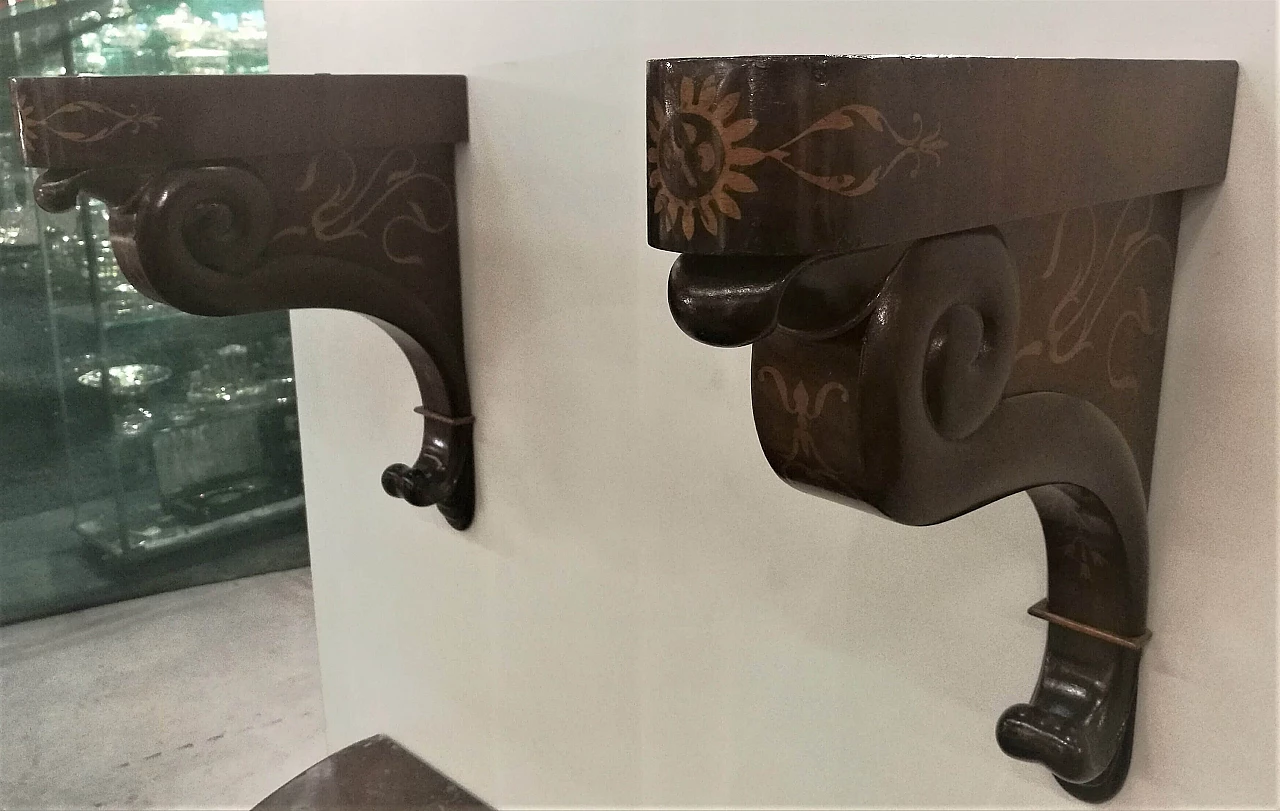 Coppia di reggimensola in legno, Sicilia periodo Carlo X, primi '800 1163594