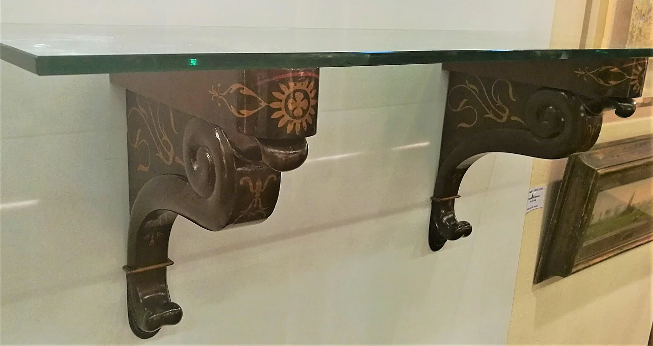 Coppia di reggimensola in legno, Sicilia periodo Carlo X, primi '800 1163596