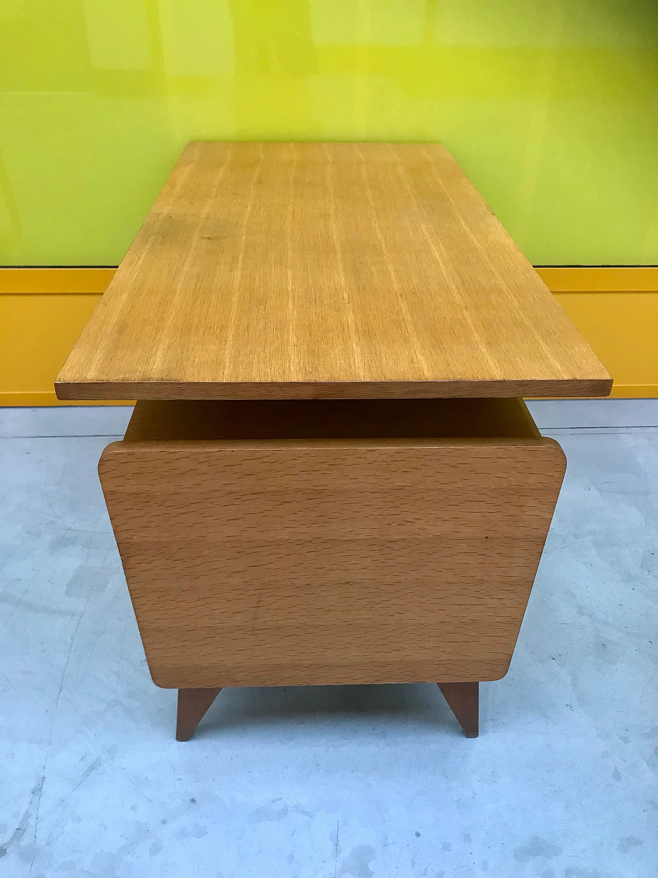 Italian light brown desk with movable top and drawers, 60s 1163834