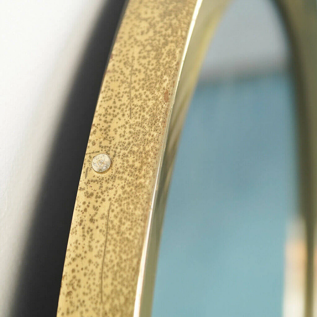 Specchio da parete in metallo di Sergio Mazza, anni '60 1164016