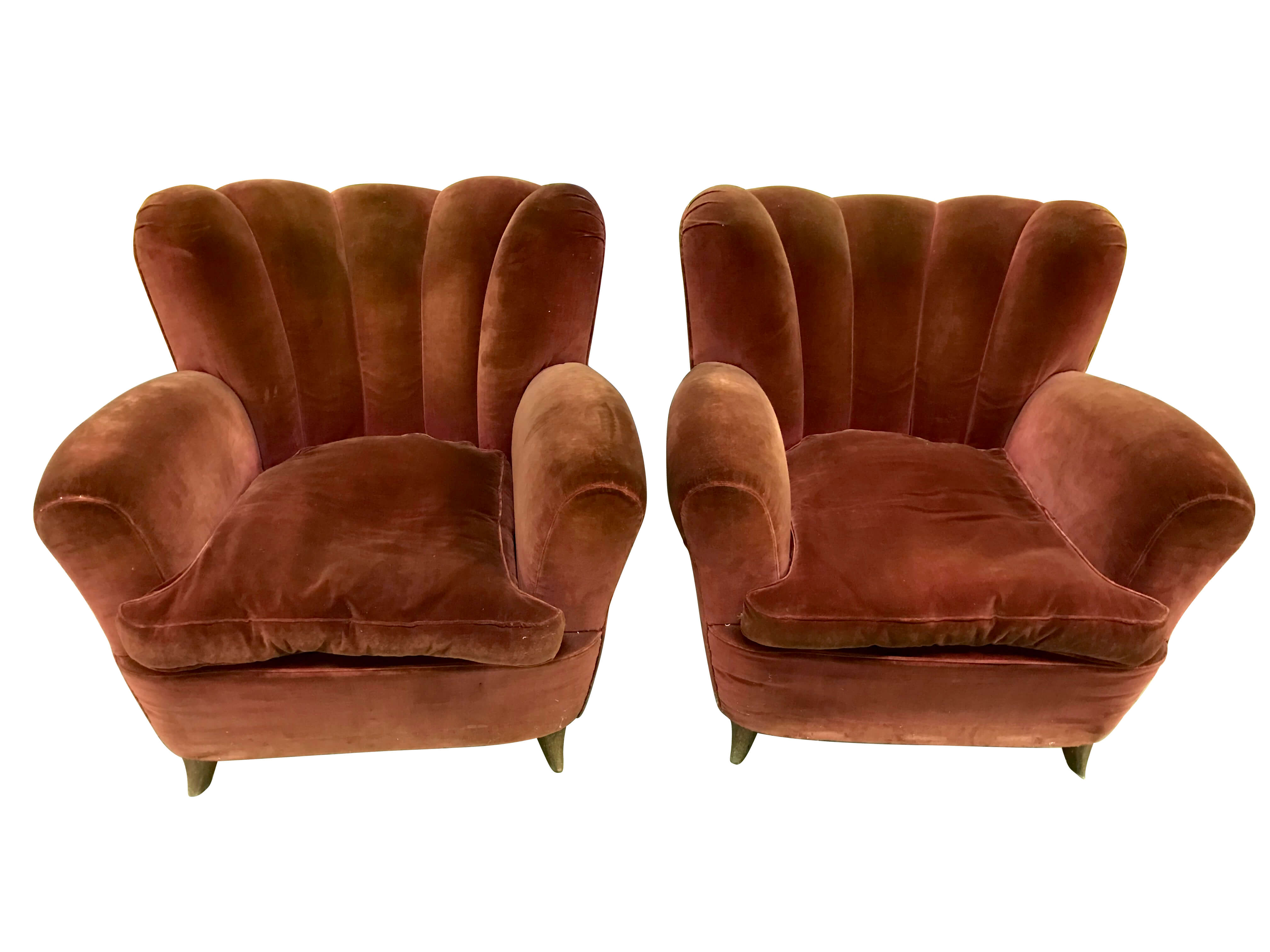 Coppia di poltrone a conchiglia, anni '40 intOndo