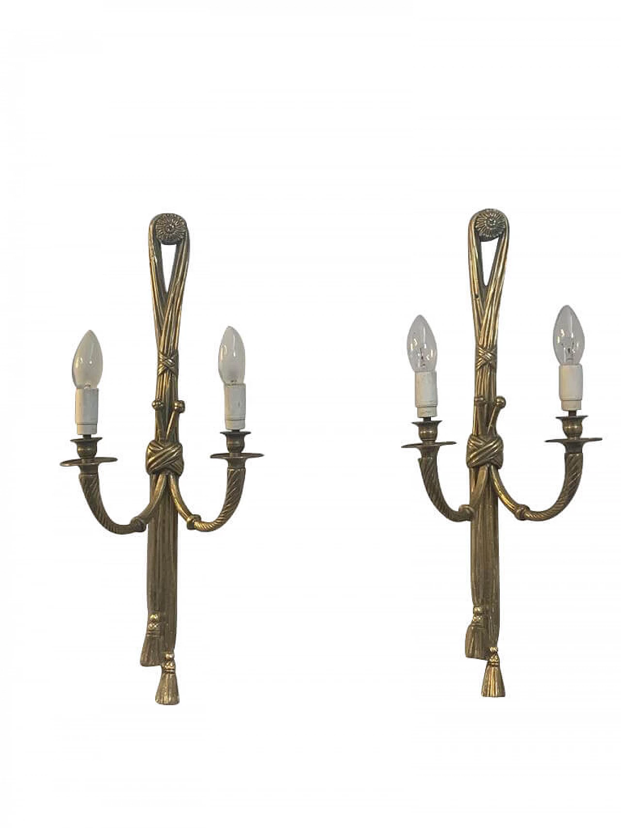 Pair of Neoclassical gilded bronze wall sconces 1164384