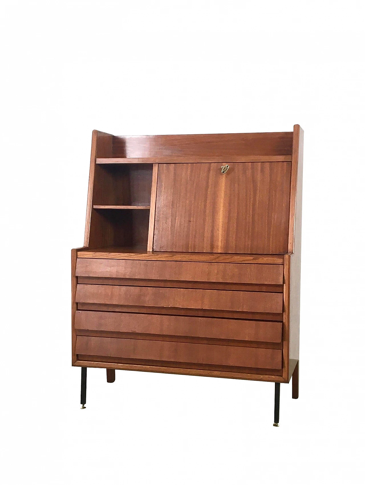 Writing desk secretaire in teak, 60's 1164399