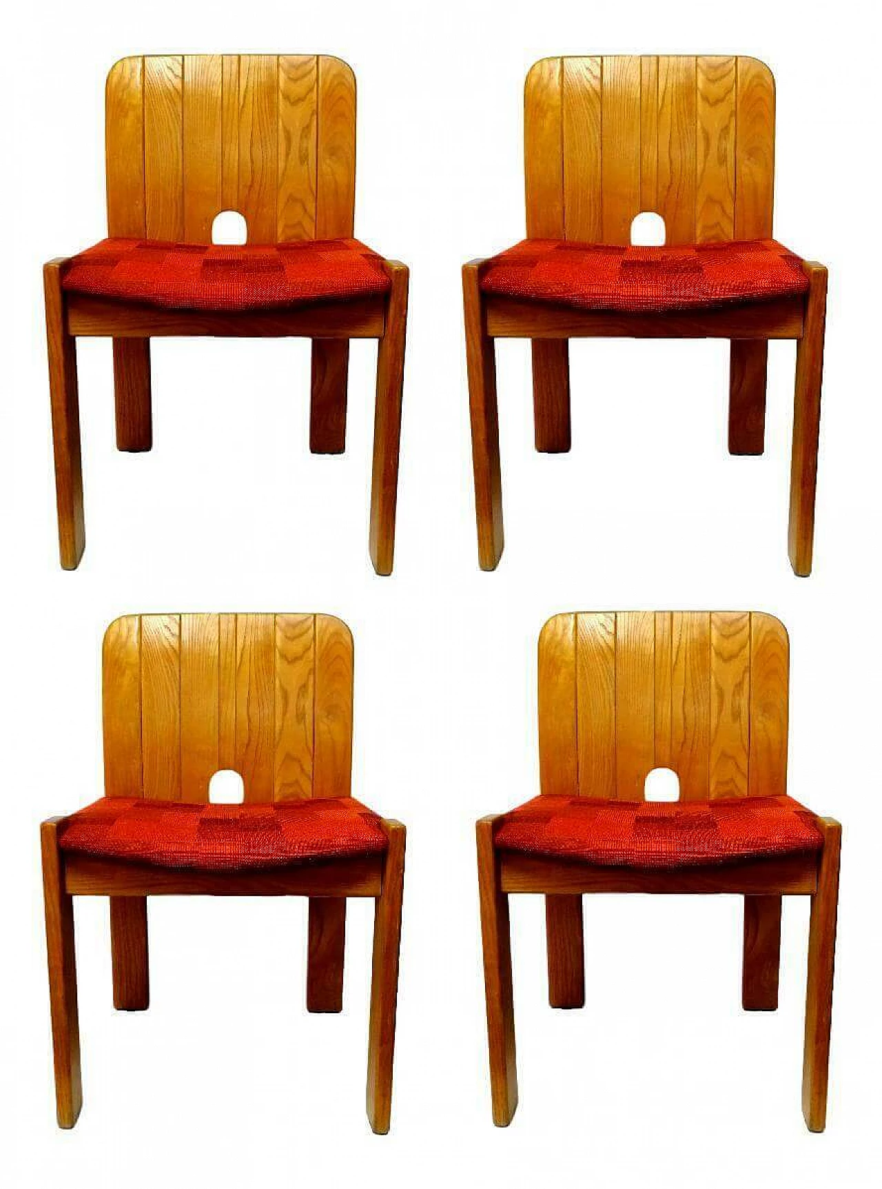 4 Sedie in legno di design, anni '70 1164510