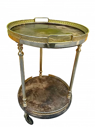 Aldo Tura's bar trolley in parchment and golden brass