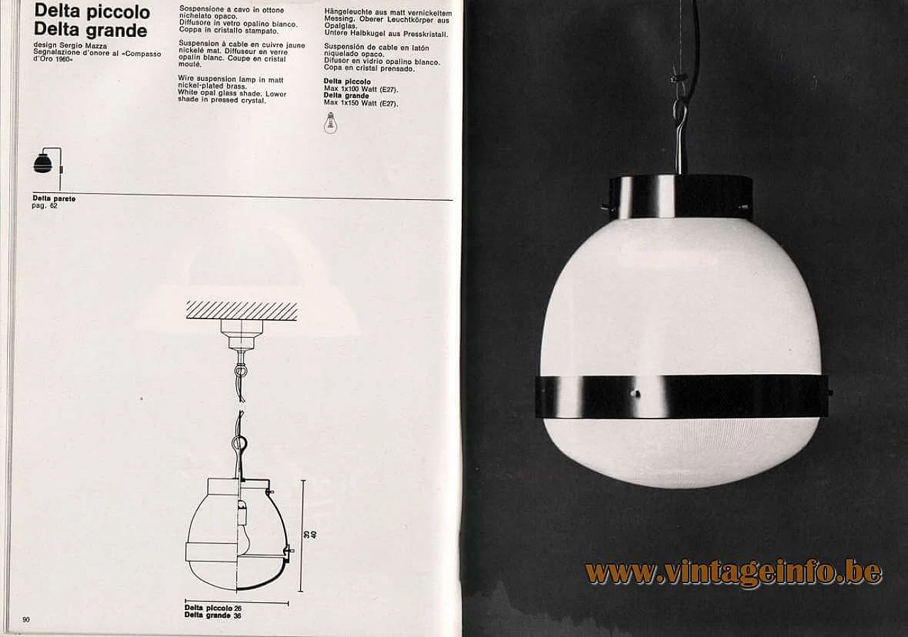 Lampadario Delta Grande di Sergio Mazza per Artemide, anni '60 1164657