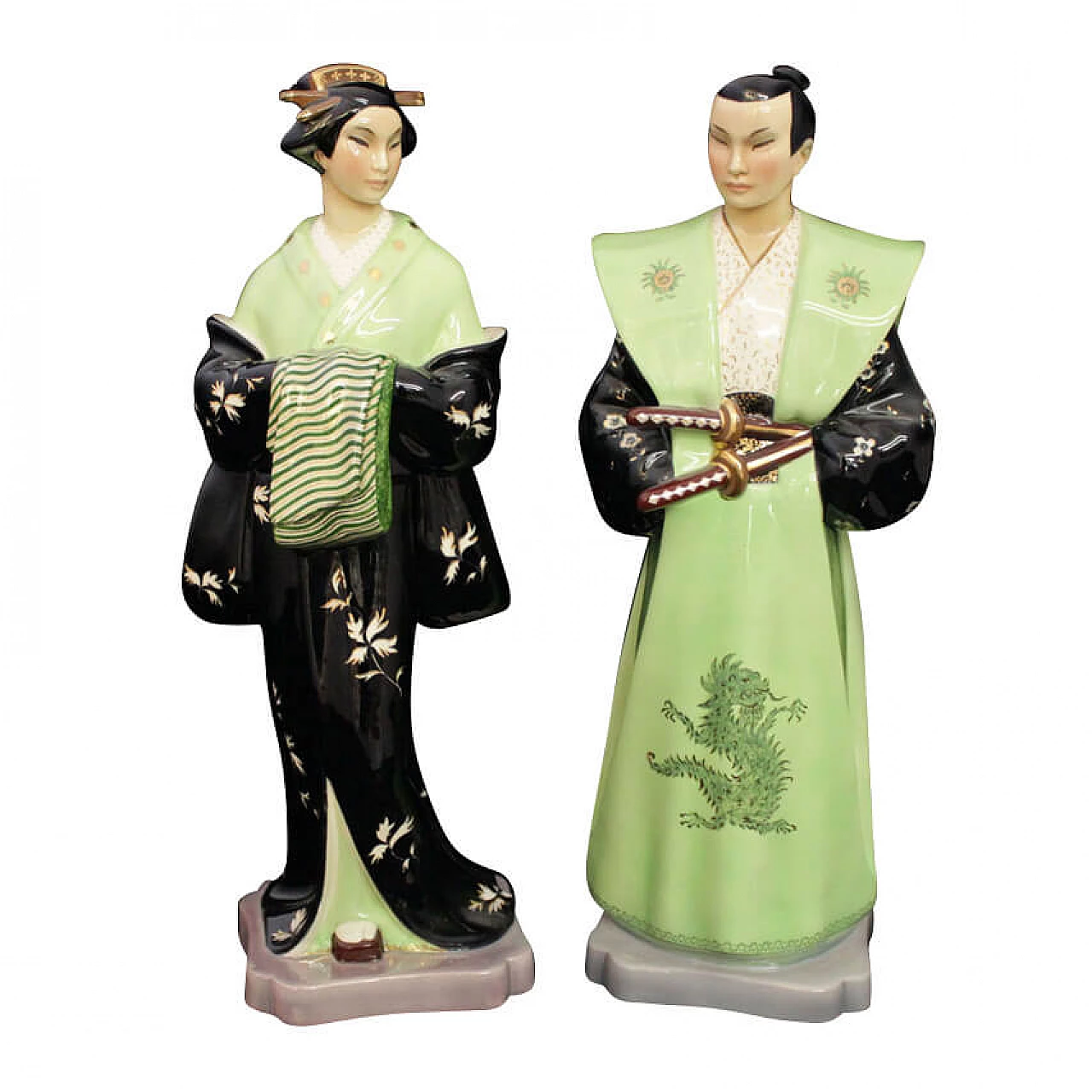 Coppia di sculture in ceramica del BiGi Torino, anni '40 1164687