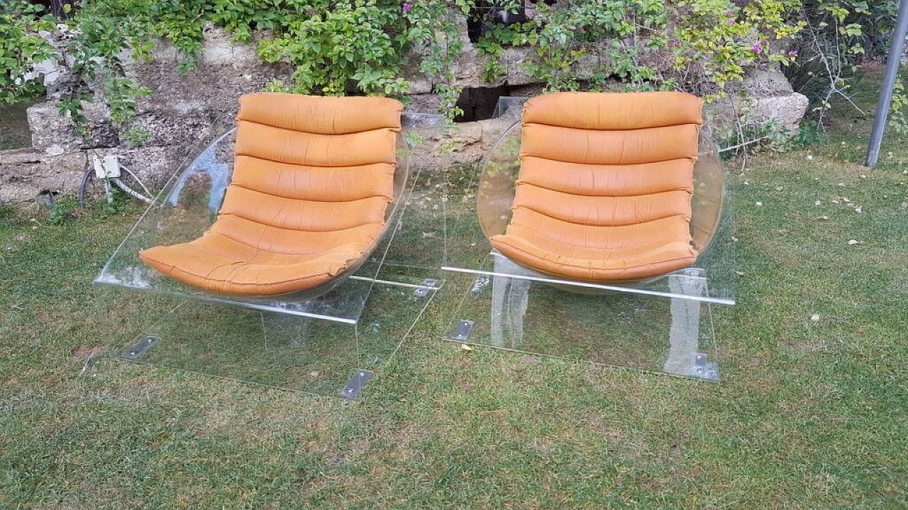 Pair of armchair in plexiglass Toy Chair by Rossi Molinari for Totem, 1968 1164742