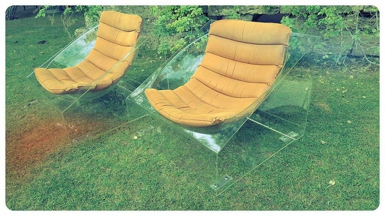 Pair of armchair in plexiglass Toy Chair by Rossi Molinari for Totem, 1968 1164745