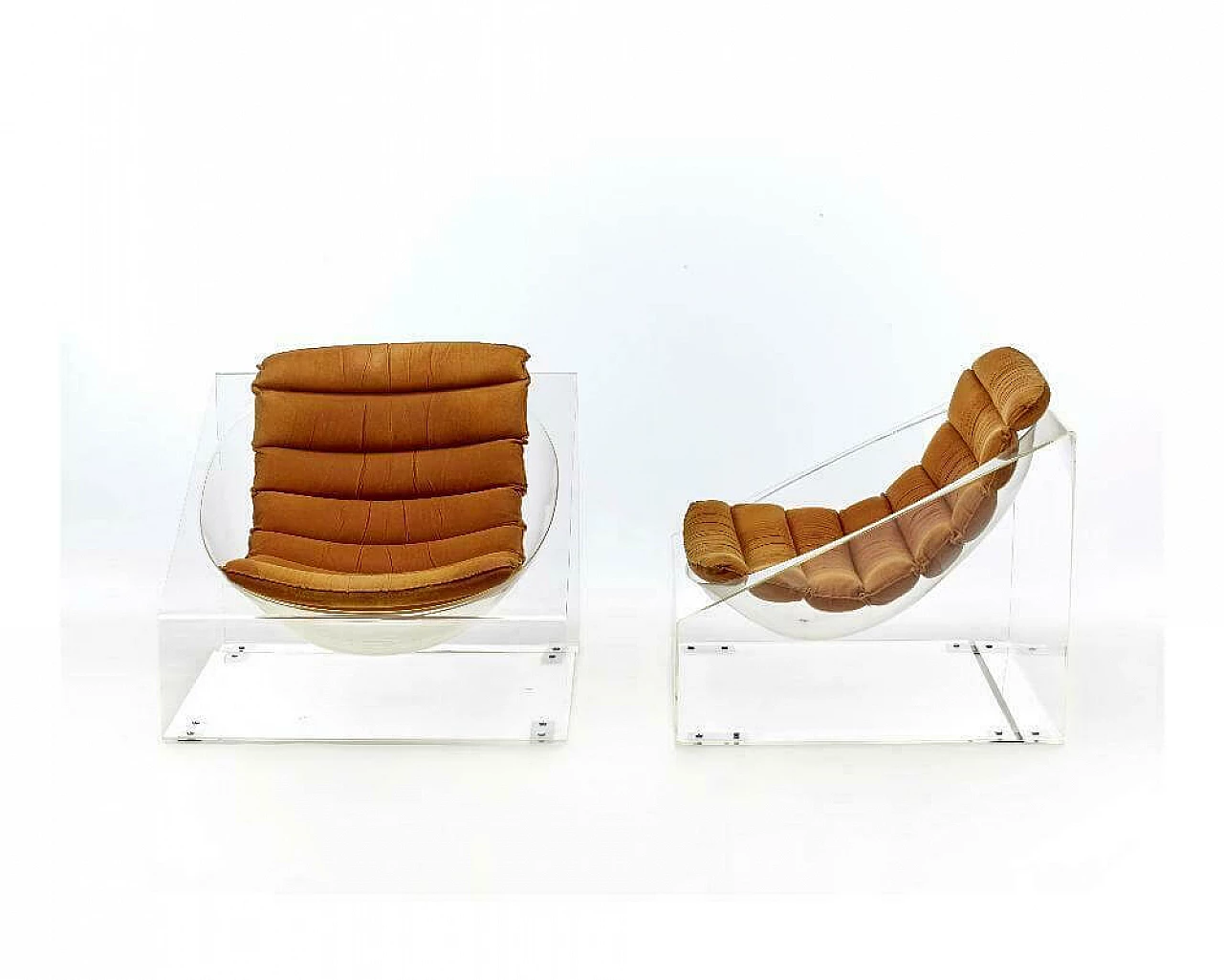 Pair of armchair in plexiglass Toy Chair by Rossi Molinari for Totem, 1968 1164747