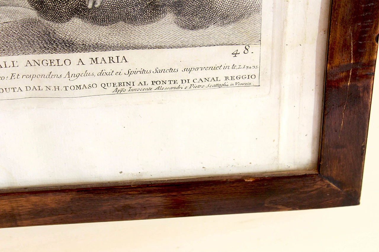 Antique etching with Annunciation,  19th century 1164976