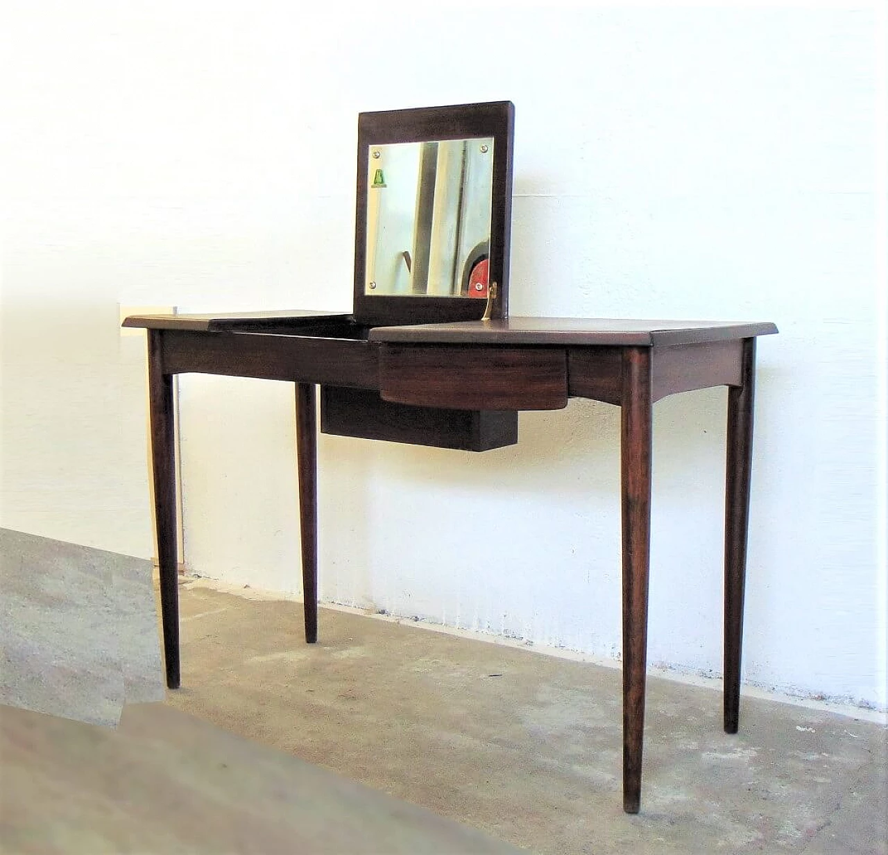 Danish rosewood coiffeuse desk with mirror, 60s 1165198