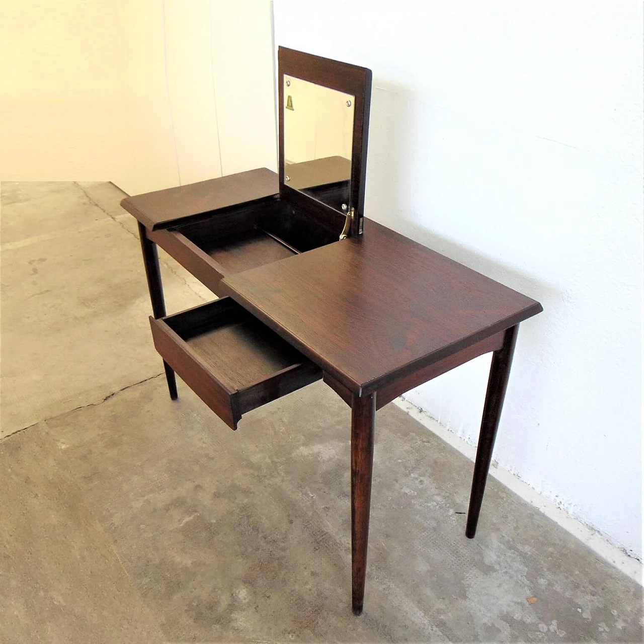 Danish rosewood coiffeuse desk with mirror, 60s 1165203