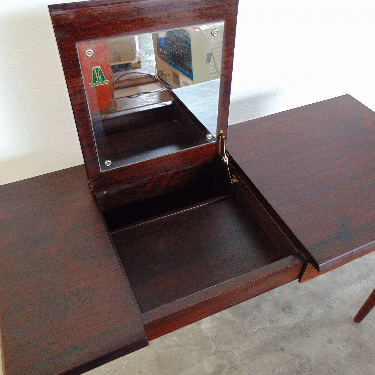 Danish rosewood coiffeuse desk with mirror, 60s 1165205