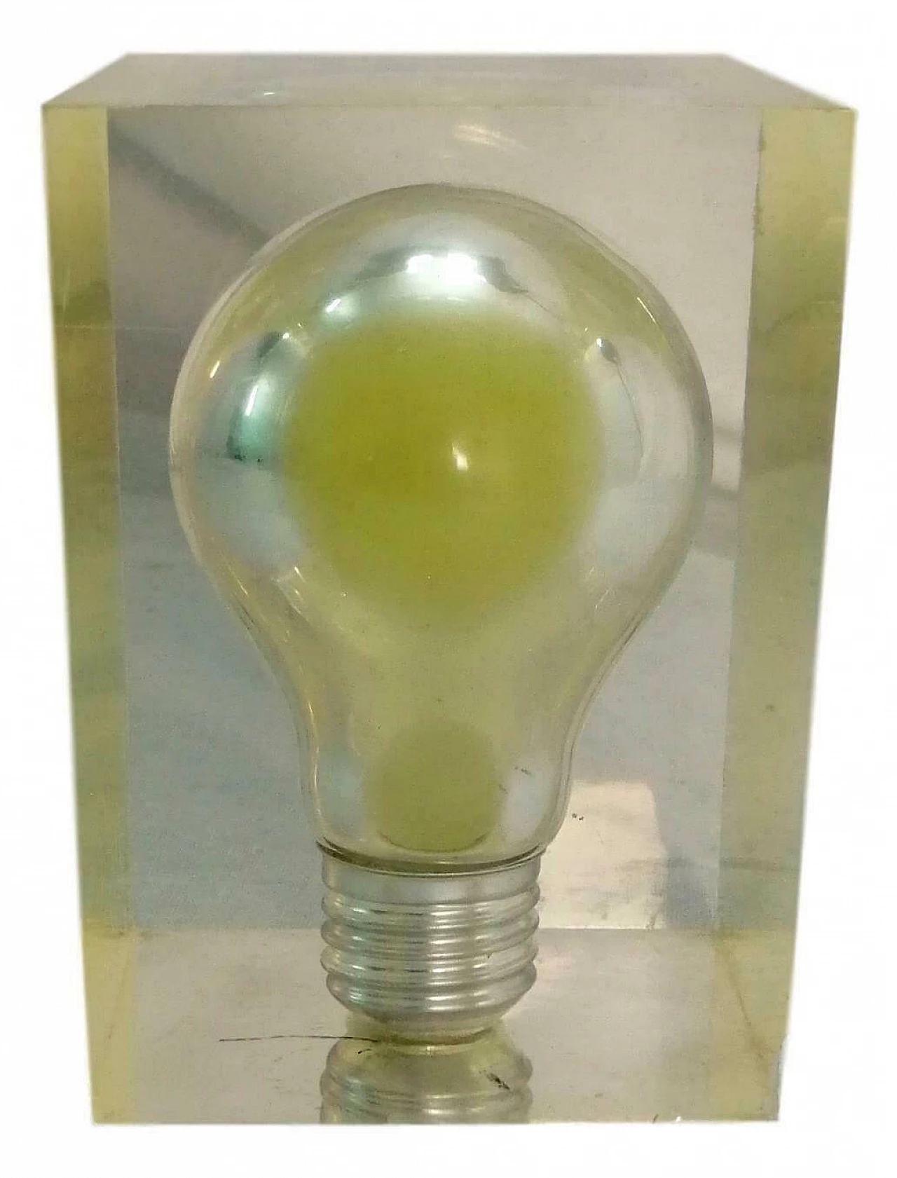 Lucite Ampoule fluo sculpture by Pierre Giraudon, 1970s 1165216