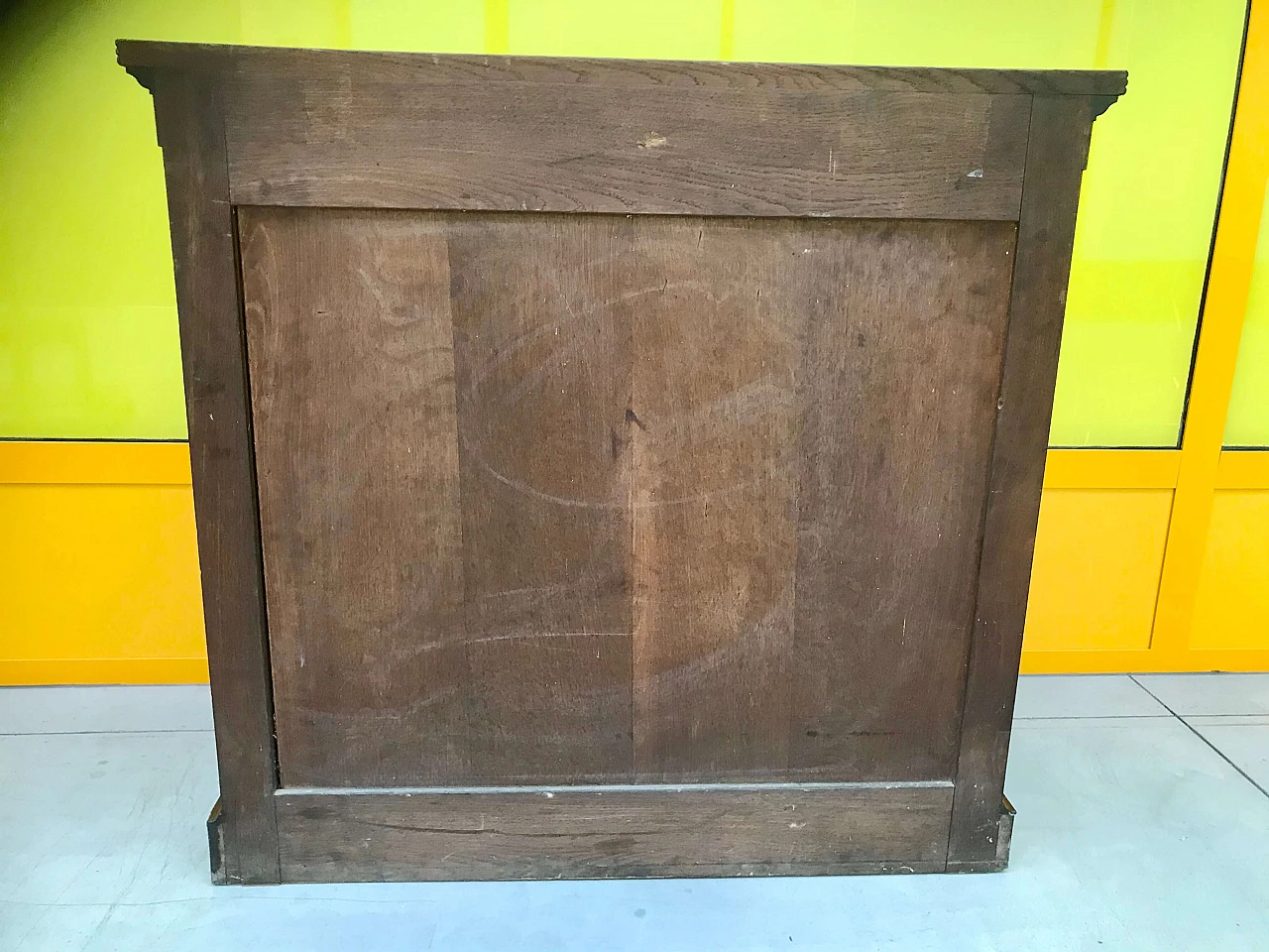 Charle X mahogany credenza console secretaire with mirror, drawers and ink stand, 19th century 1165224