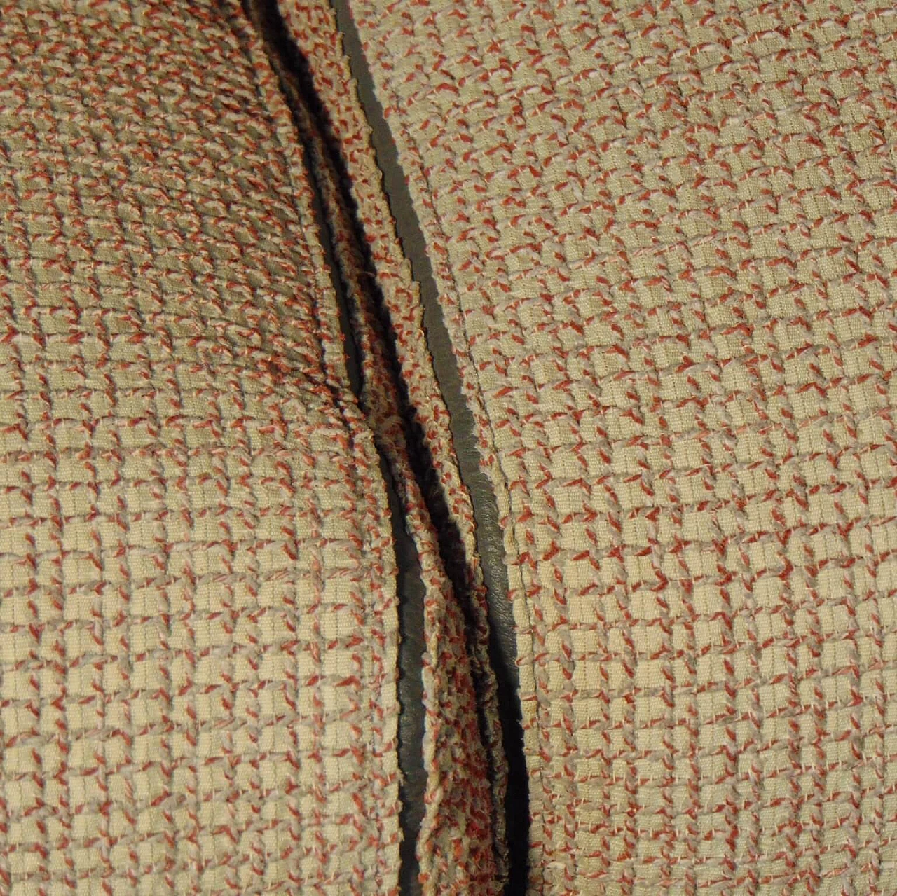 Grey Leather 4-Seater Sofa, Cushions Leather and Silk, Sormani 1983 1165243