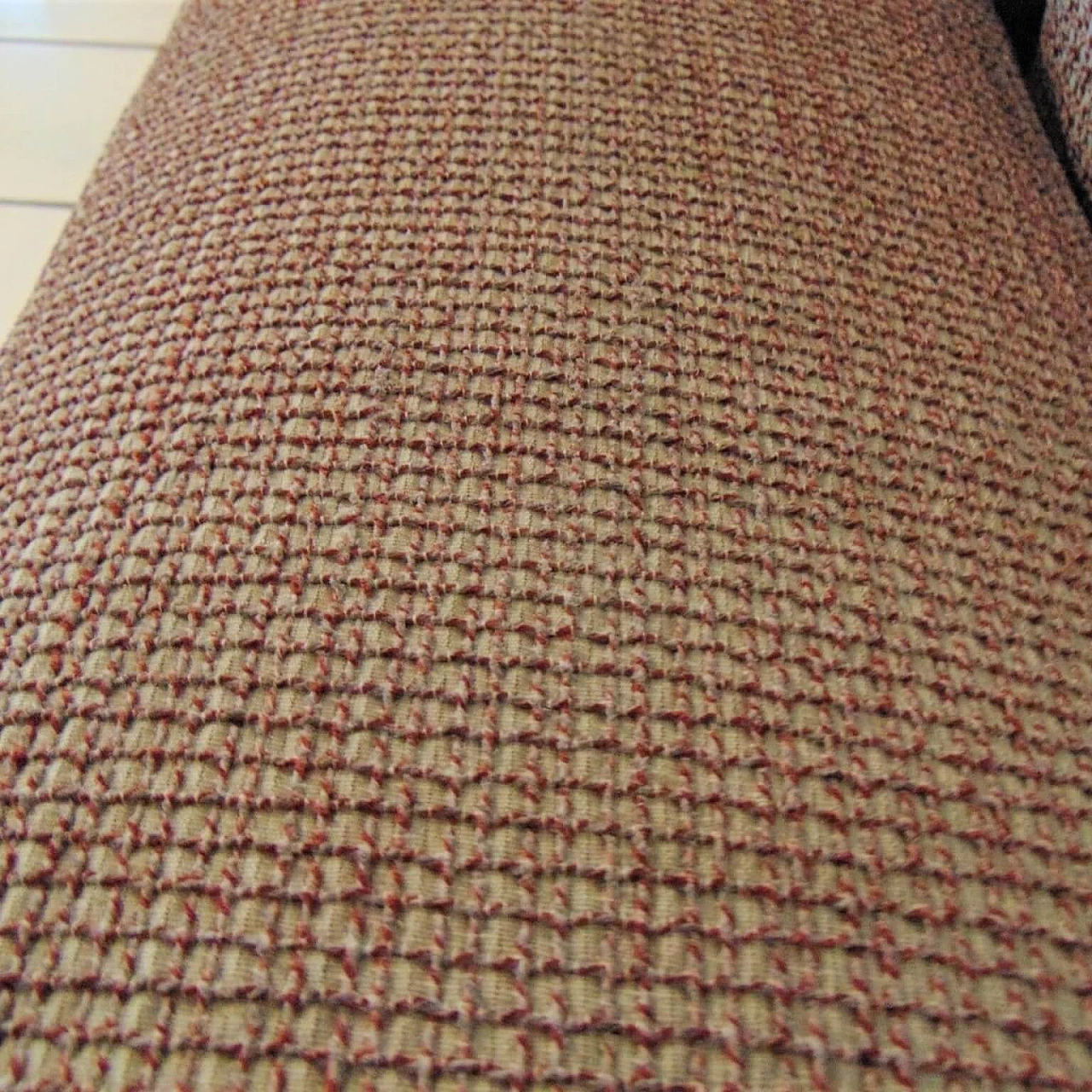 Divano 4 posti pelle grigia cuscini pelle e seta, Sormani 1984 1165254