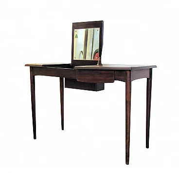 Danish rosewood coiffeuse desk with mirror, 60s