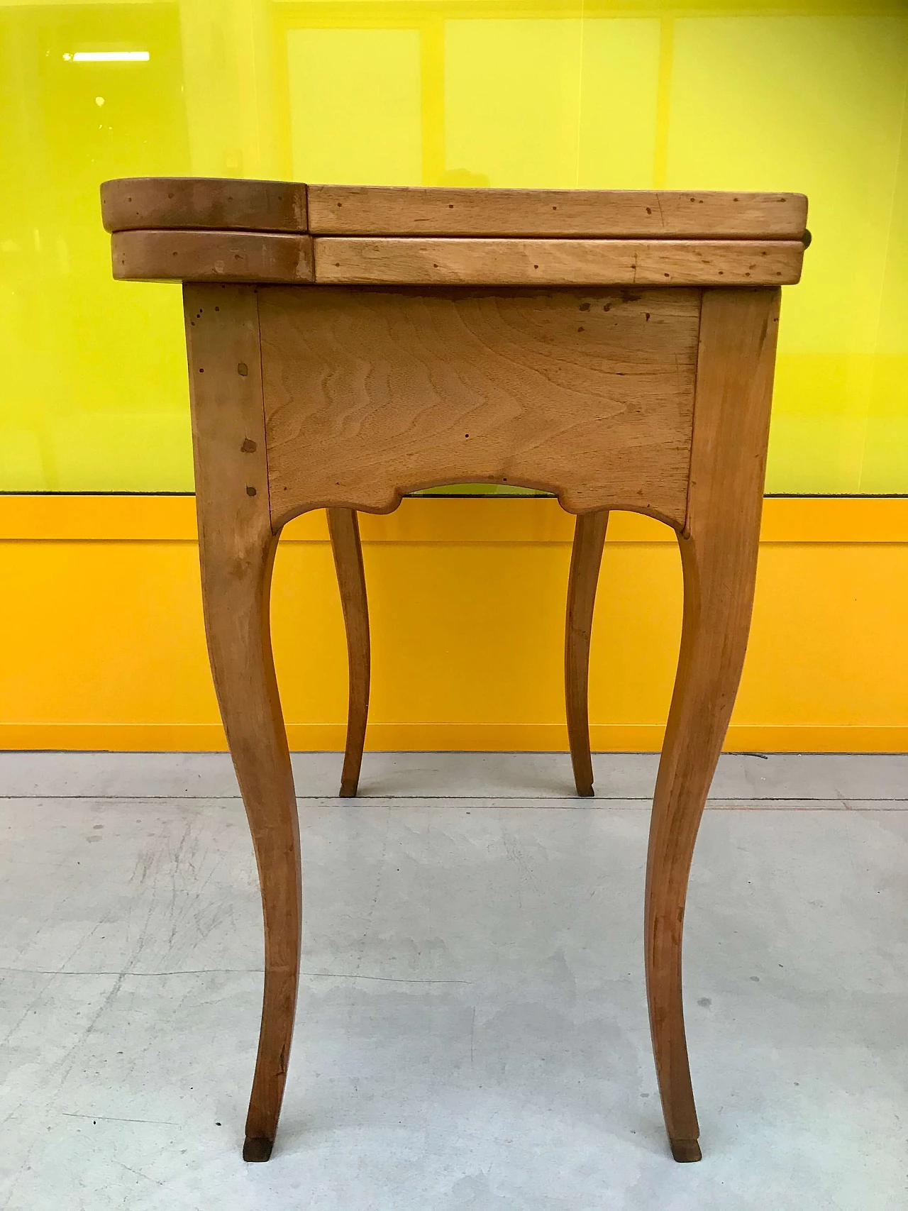 Gaming table with inlaid chessboard on the opening top and hoof shaped feet, 18th century 1165335