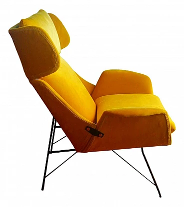 Yellow armchair by Augusto Bozzi for Saporiti, 1950s