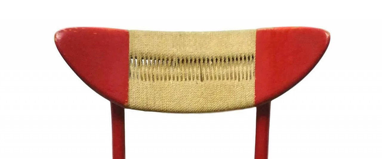 Sedia in legno e corda di Hans Wegner, anni '50 1165625