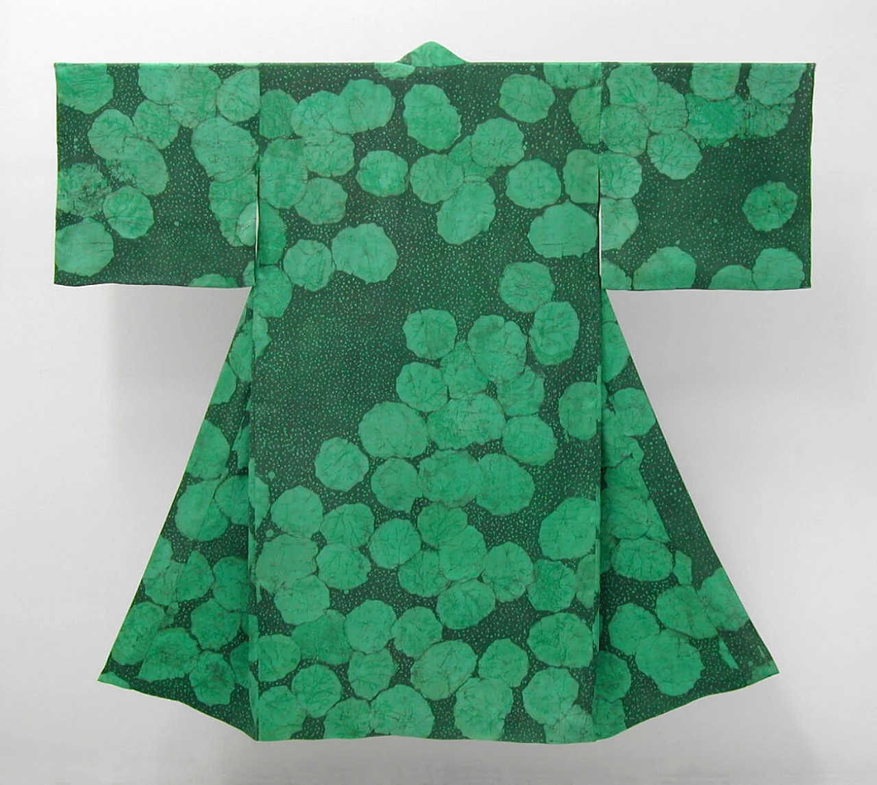 Kimono in seta batik verde di Maria Schade 1165642