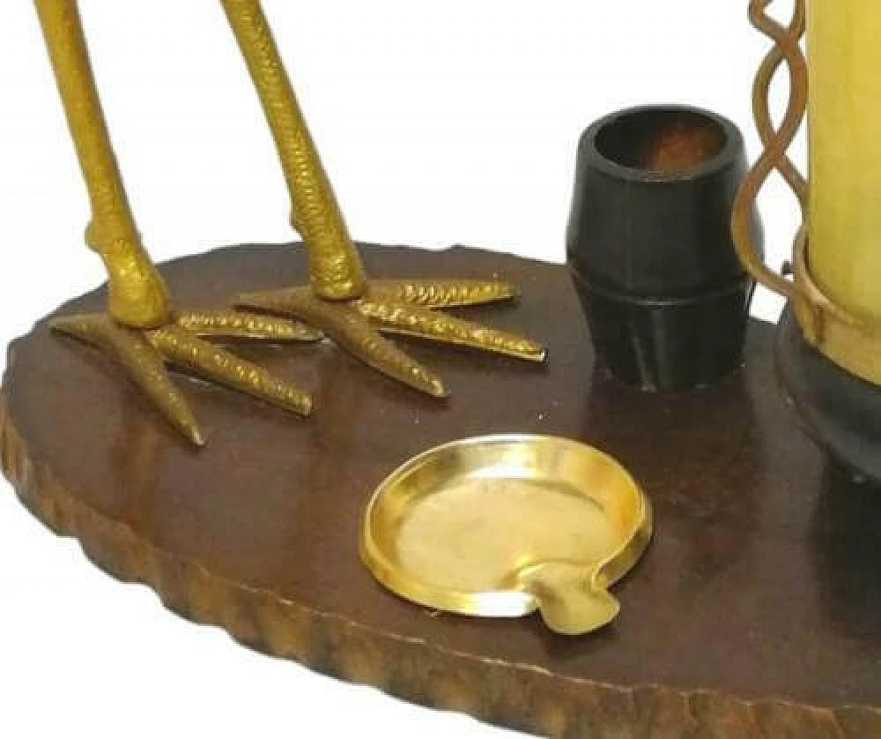 Lampada da tavolo in legno con scultura, anni '50 1165795