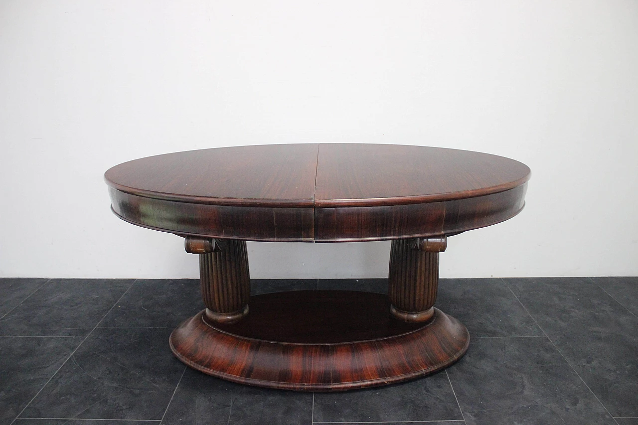 Extendable rosewood dining table Art Deco, 1920s 1165855