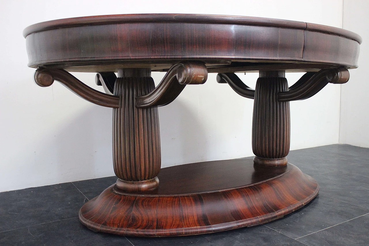 Extendable rosewood dining table Art Deco, 1920s 1165856