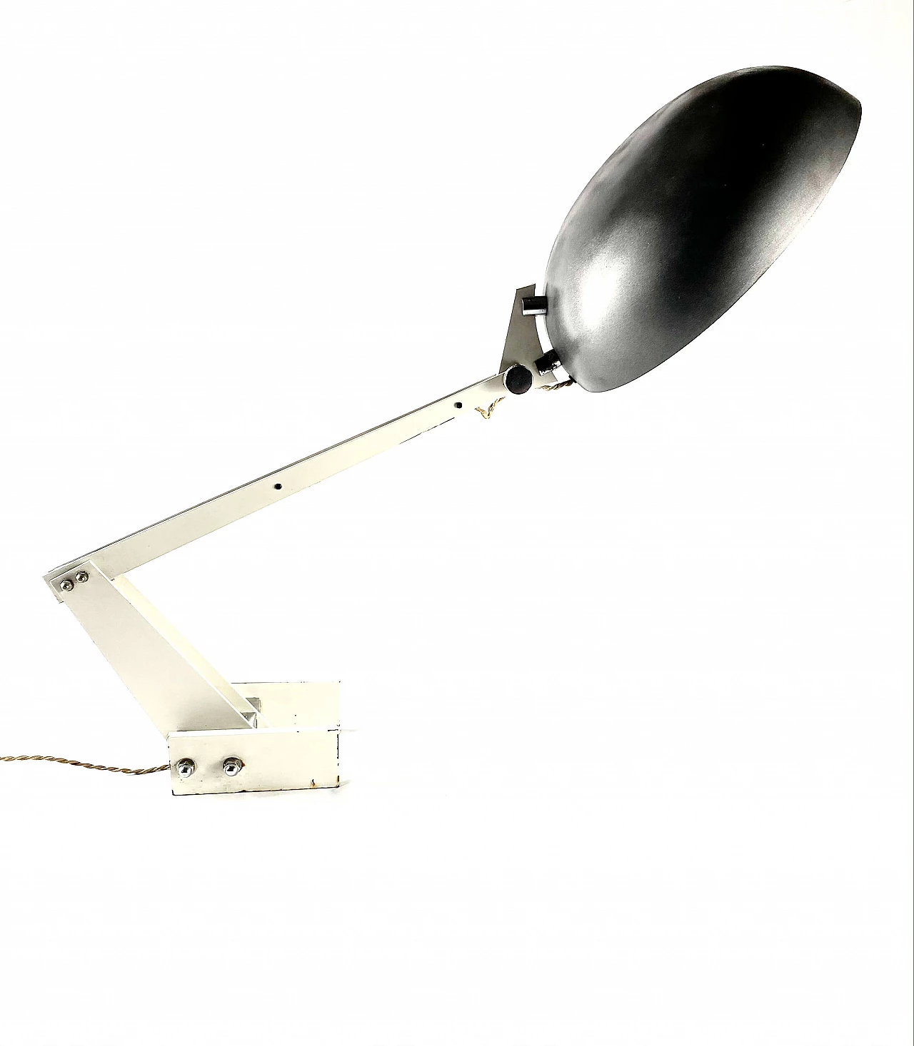 Technical white desk lamp by Wim Rietveld for Gispen Netherlands, 1960 1165897