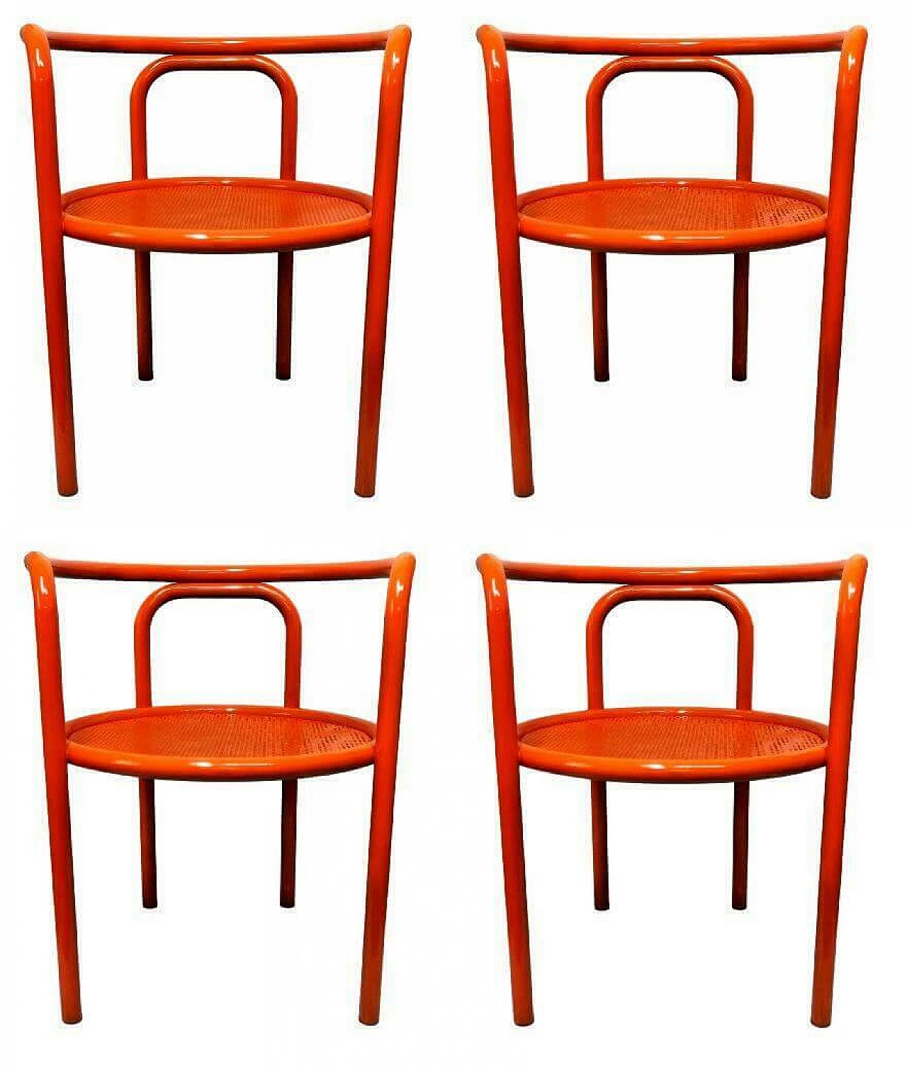 4 Chairs orange Solus Locus  by Gae Aulenti for Poltronova, 1960s 1165909