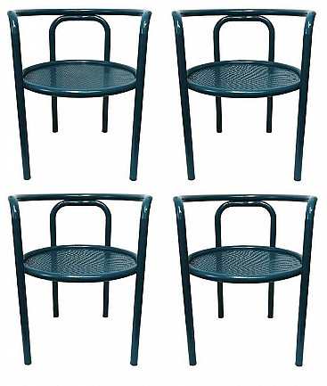 4 Chair blue Solus Locus by Gae Aulenti for Poltronova, 1960s