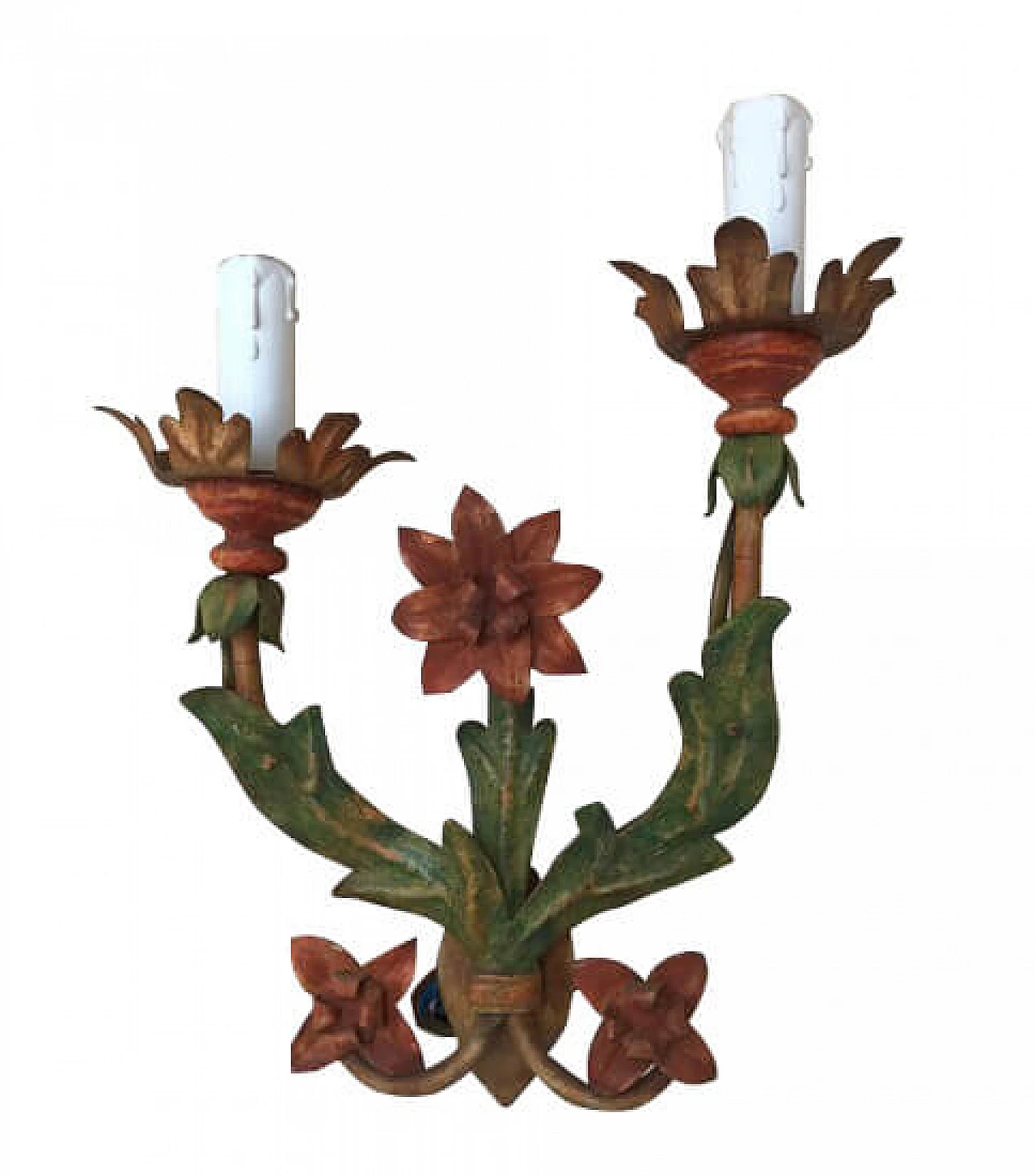 Polychrome wall sconce with 3 flowers 1166070