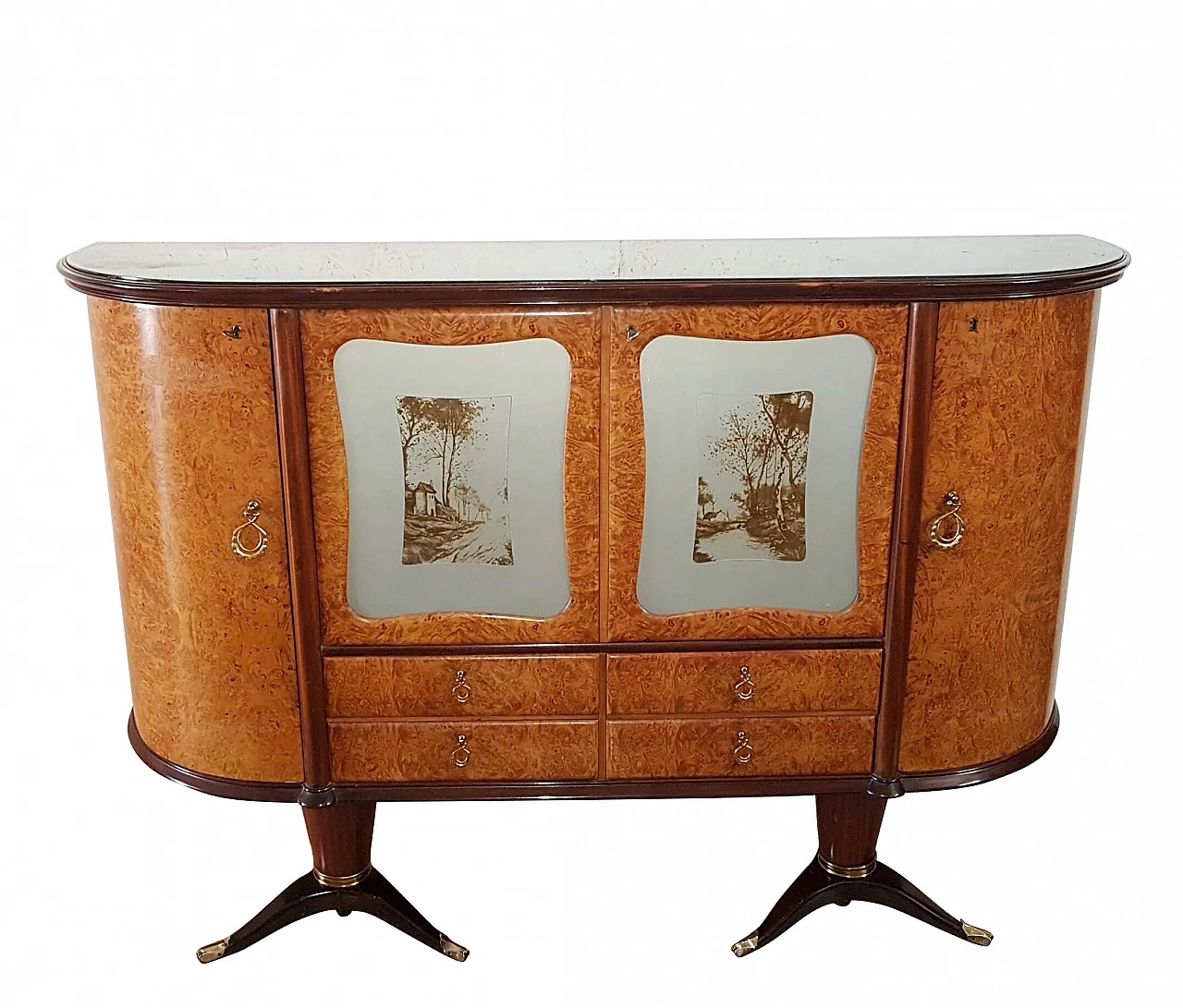 Bar cabinet in briarwood and rosewood, 50s 1166086