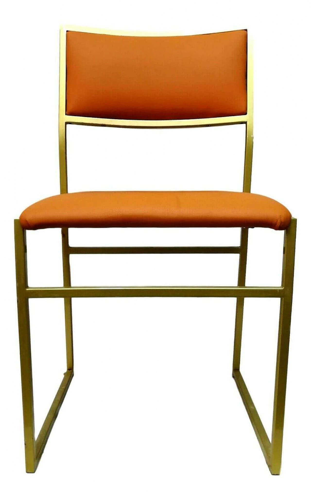 Metal chair and apricot-colored seat, 70s 1166229
