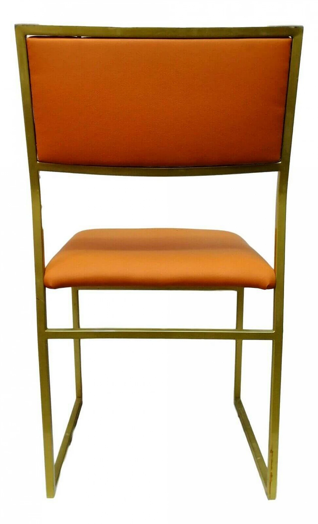 Metal chair and apricot-colored seat, 70s 1166230