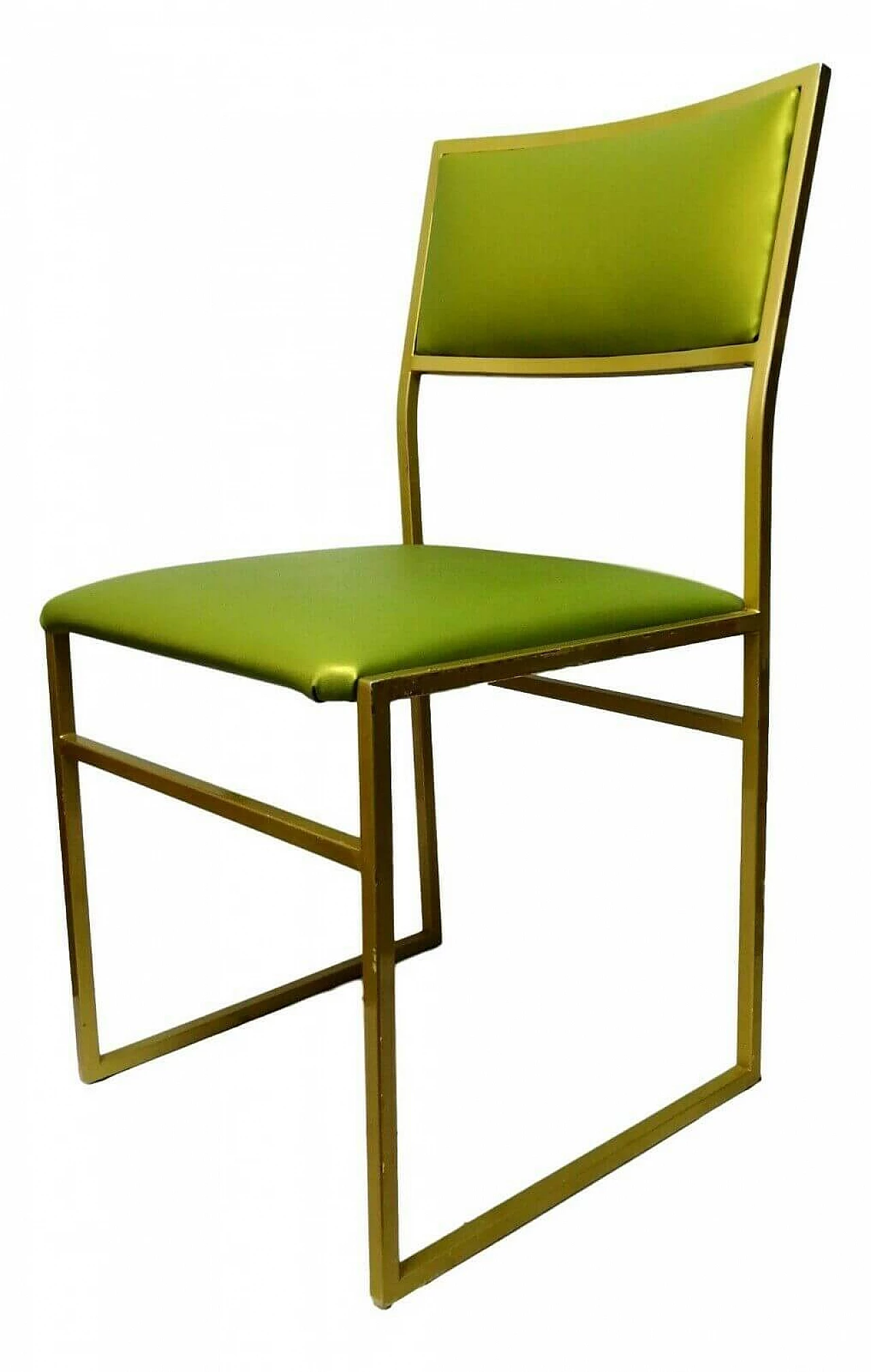 Metal chair and seat green, 70's 1166231