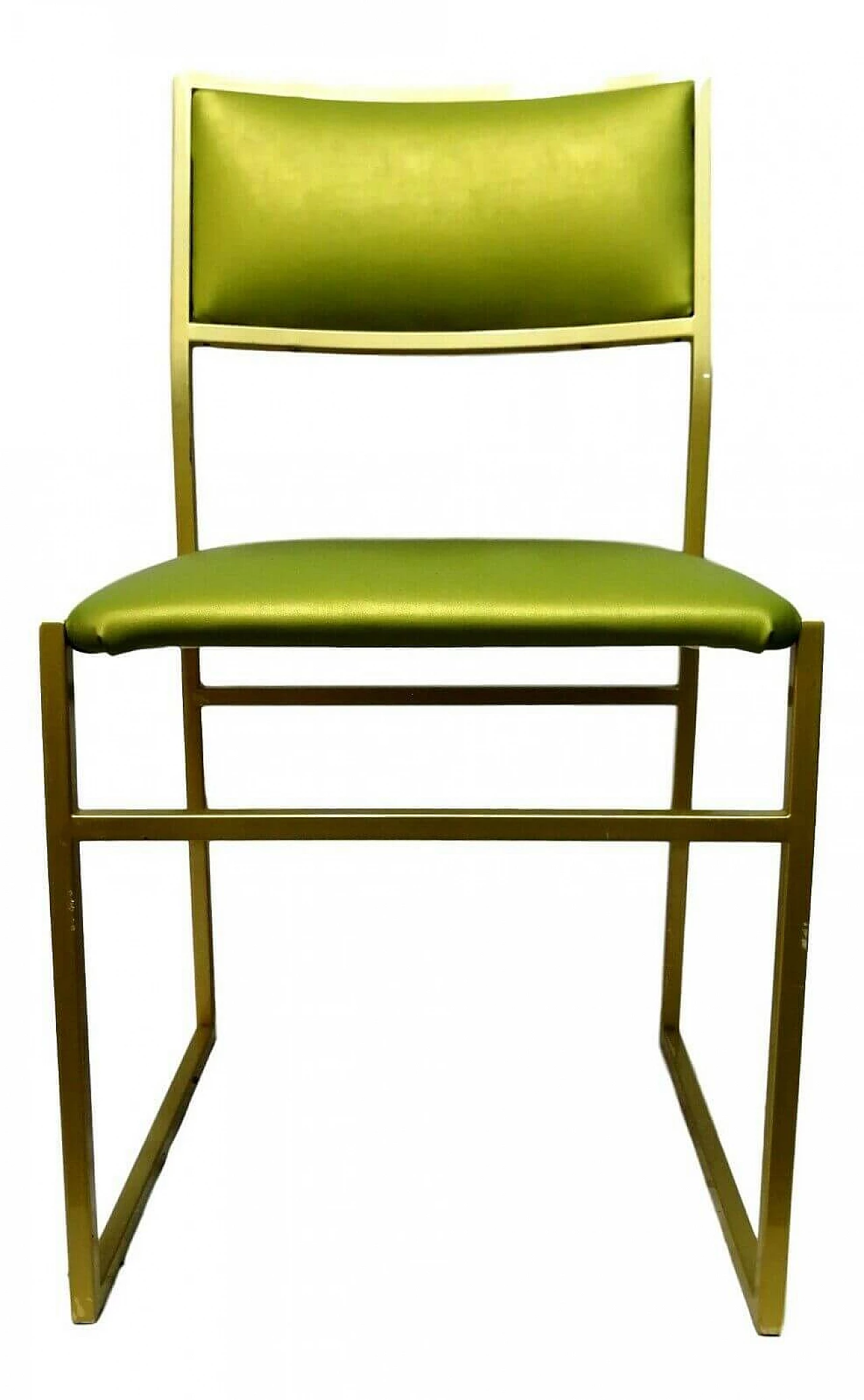 Metal chair and seat green, 70's 1166234