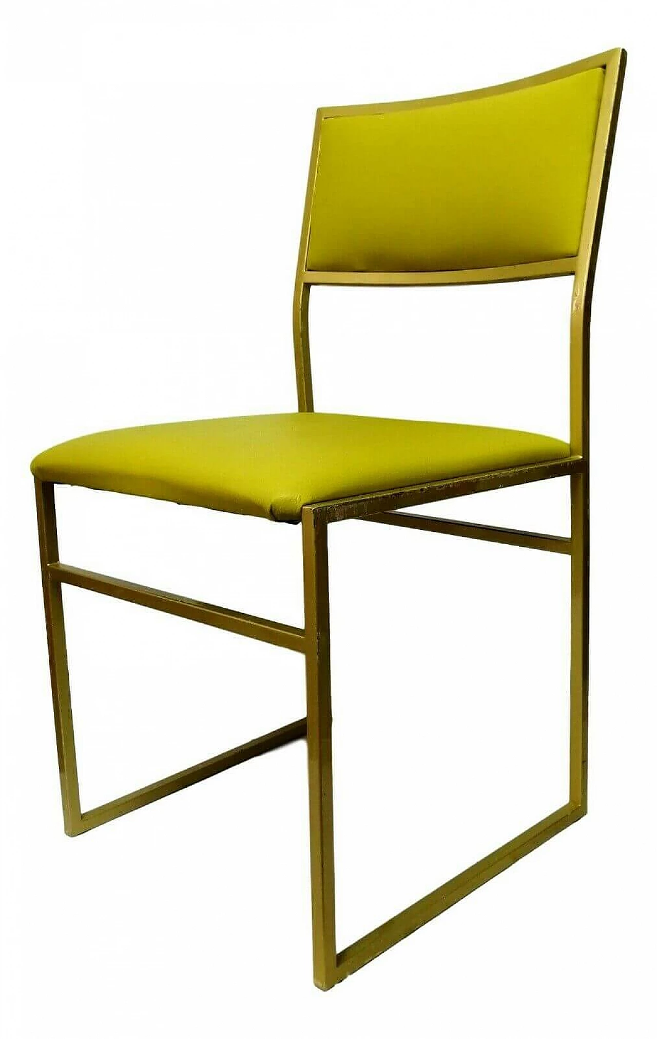Metal chair and acid green seat, 70s 1166241