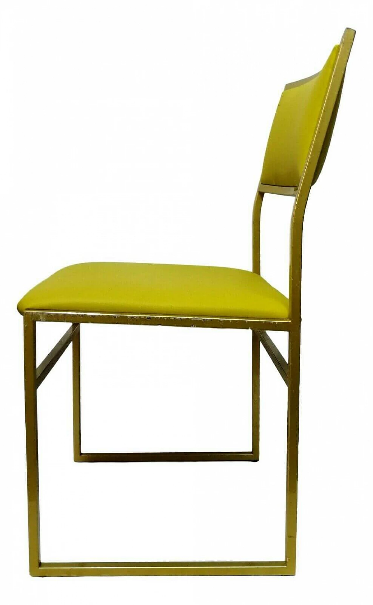 Metal chair and acid green seat, 70s 1166243