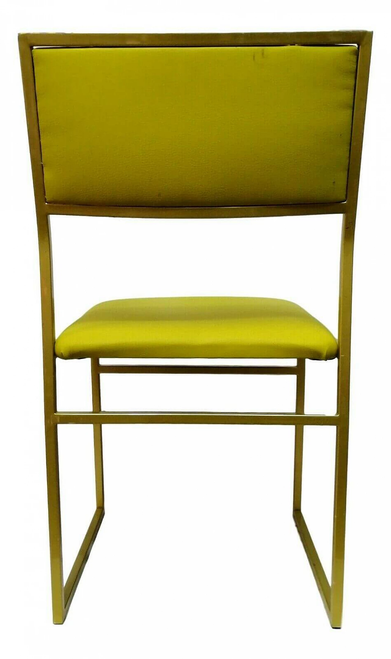 Metal chair and acid green seat, 70s 1166245