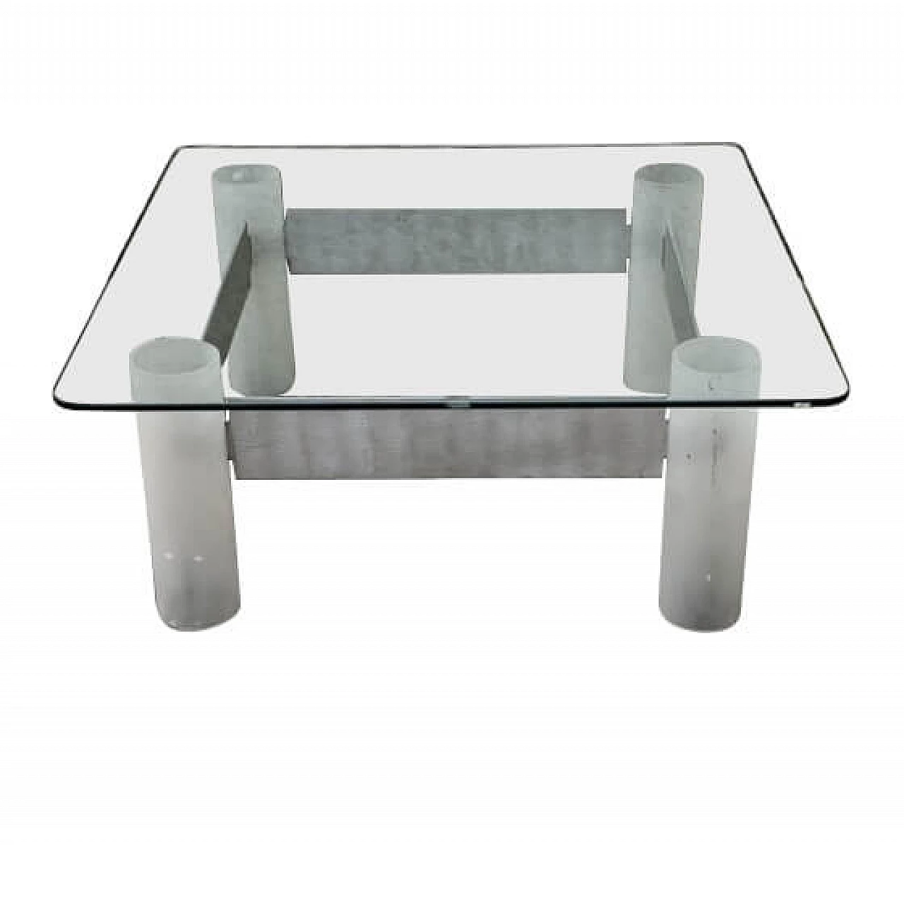 Italian coffee table in plexiglass and aluminium, 70s 1166494
