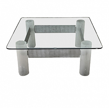 Italian coffee table in plexiglass and aluminium, 70s