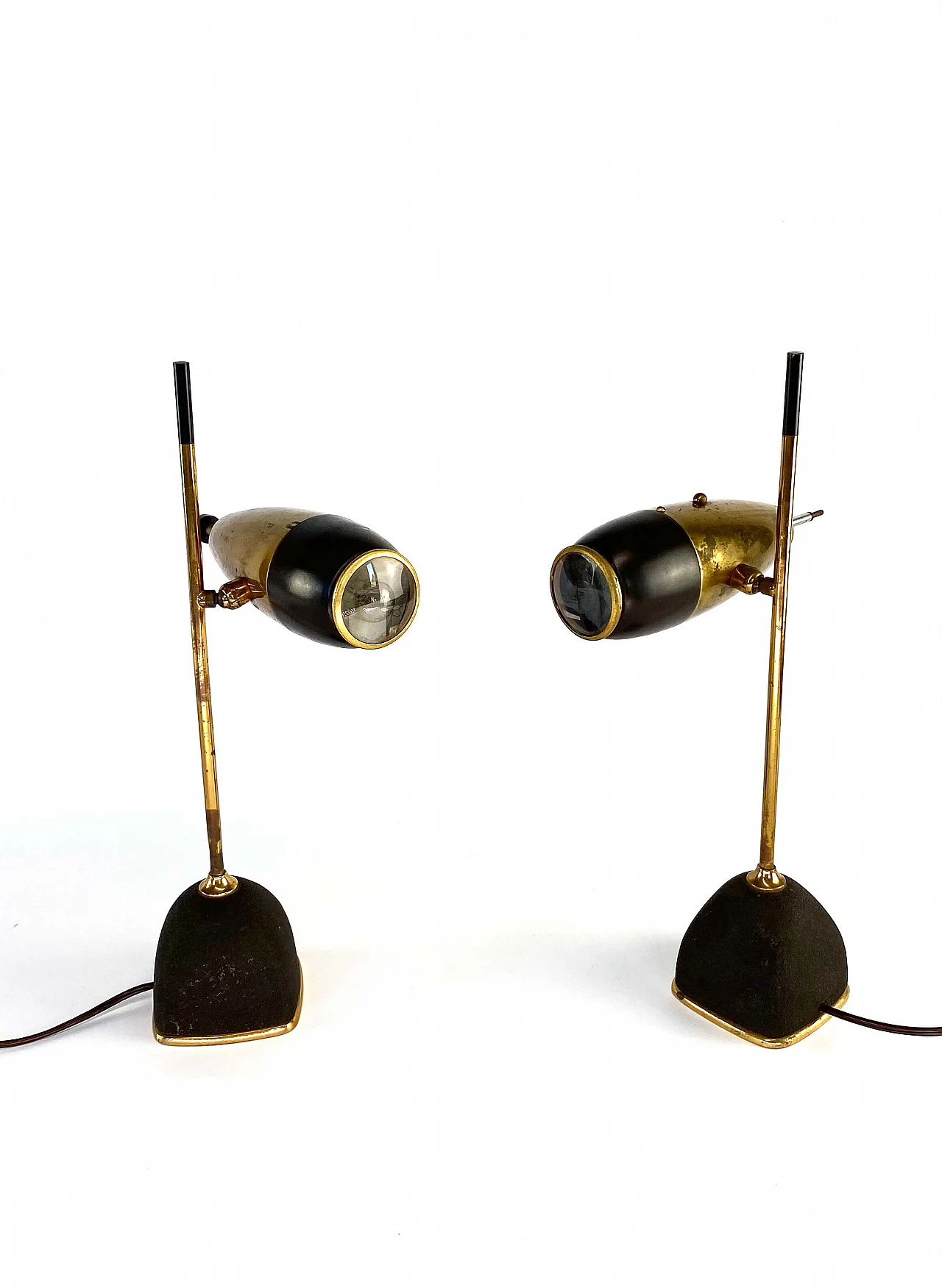 Pair of table lamps 577 in brass by Oscar Torlasco for Lumi Milano, 60s 1166533