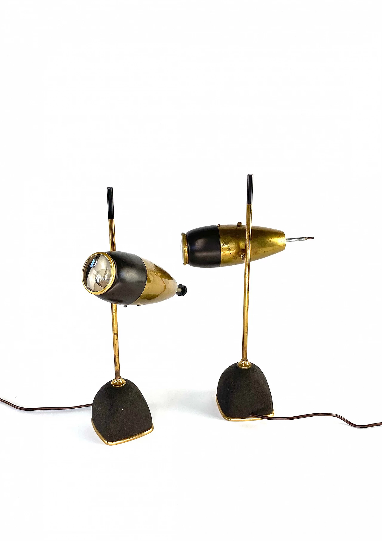 Pair of table lamps 577 in brass by Oscar Torlasco for Lumi Milano, 60s 1166534