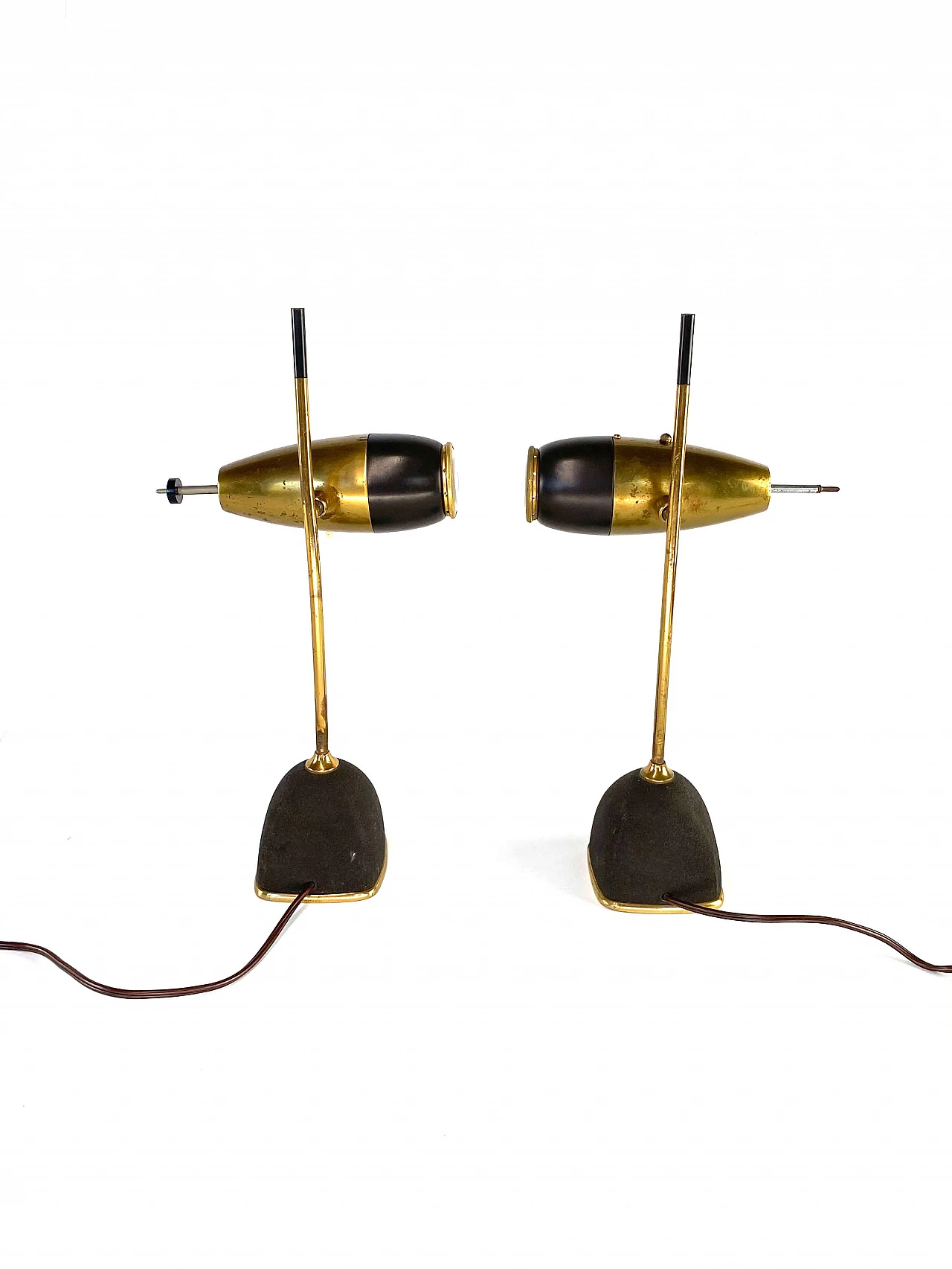 Pair of table lamps 577 in brass by Oscar Torlasco for Lumi Milano, 60s 1166536