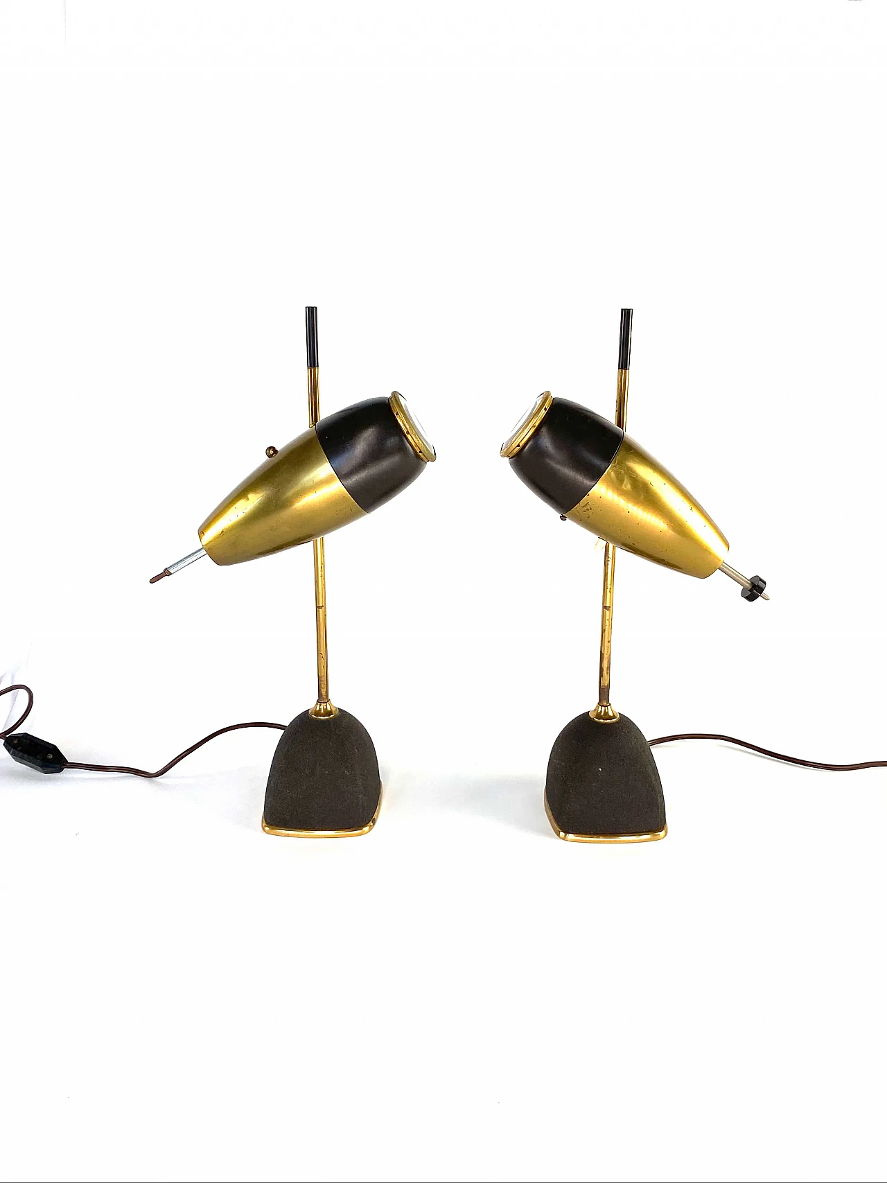 Pair of table lamps 577 in brass by Oscar Torlasco for Lumi Milano, 60s 1166537