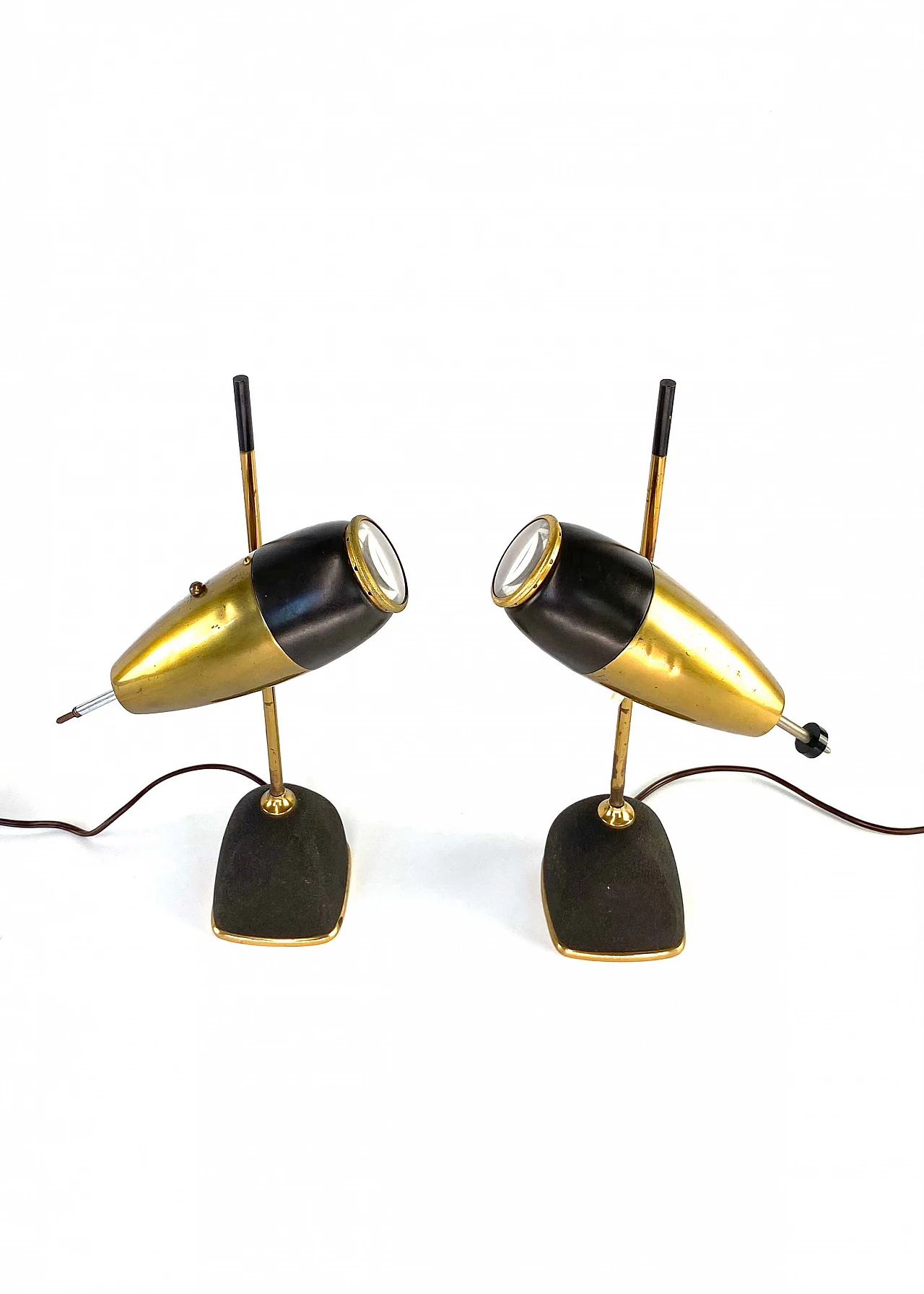 Pair of table lamps 577 in brass by Oscar Torlasco for Lumi Milano, 60s 1166538